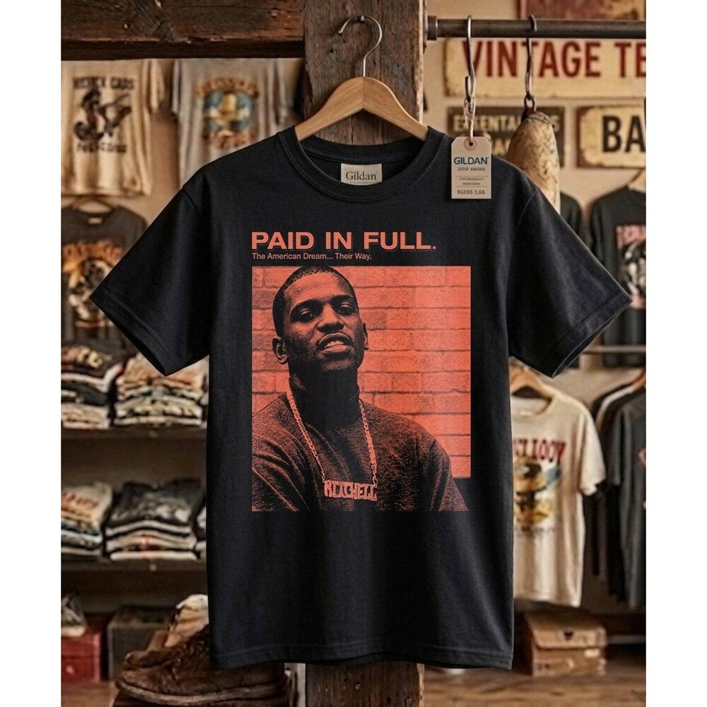 Paid In Full - Mitch 90 Style Graphic Tee Heavyweight Black Cotton T-Shirt